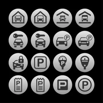 Parking icons Stock Illustration