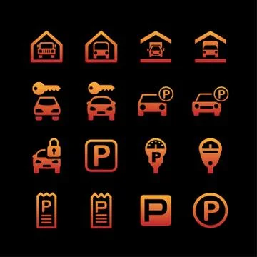 Parking icons Stock Illustration