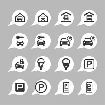 Parking icons Stock Illustration