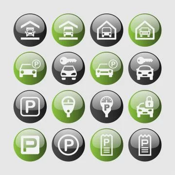 Parking icons Stock Illustration