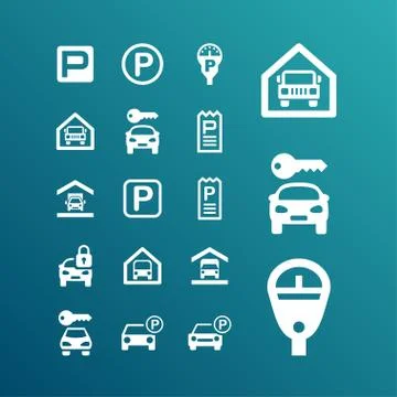 Parking icons Stock Illustration