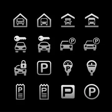 Parking icons Stock Illustration