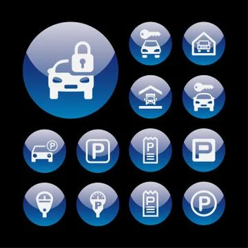 Parking icons Stock Illustration