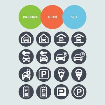 Parking icons Stock Illustration