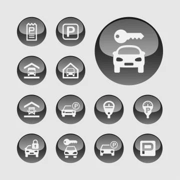Parking icons Stock Illustration