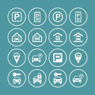 Parking icons Stock Illustration