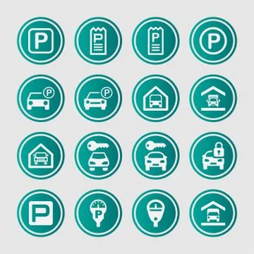 Parking icons Stock Illustration