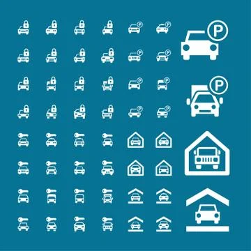 Parking icons Stock Illustration