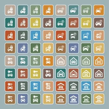 Parking icons Stock Illustration