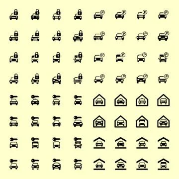 Parking icons Stock Illustration