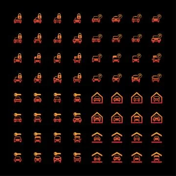 Parking icons Stock Illustration