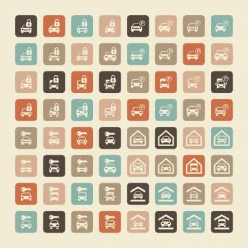 Parking icons Stock Illustration