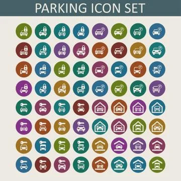 Parking icons Stock Illustration