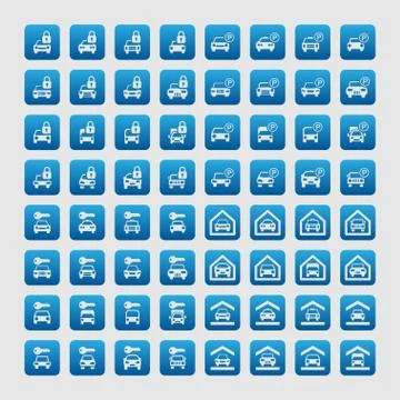 Parking icons Stock Illustration