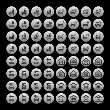 Parking icons Stock Illustration