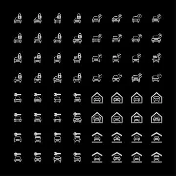 Parking icons Stock Illustration