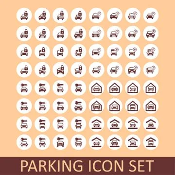Parking icons Stock Illustration