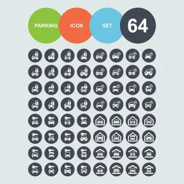 Parking icons Stock Illustration
