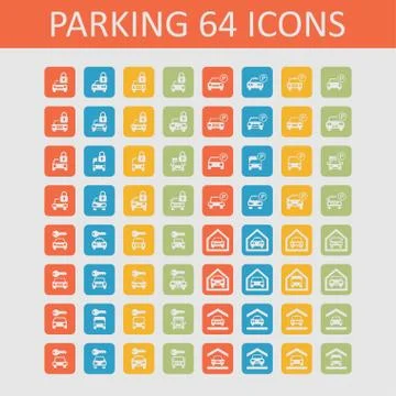 Parking icons Stock Illustration