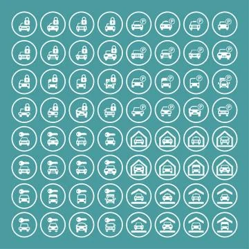 Parking icons Stock Illustration