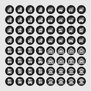 Parking icons Stock Illustration