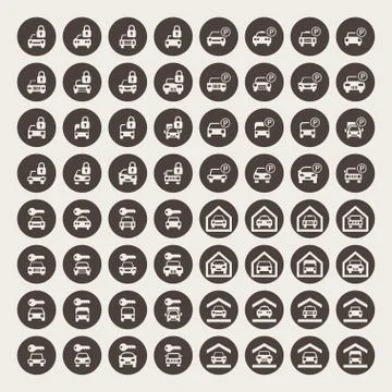 Parking icons Stock Illustration