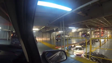 Parking inside the ferry to Sardinia Stock Footage 128650629