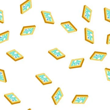 Parking location on map isometric icon seamless pattern Stock Illustration