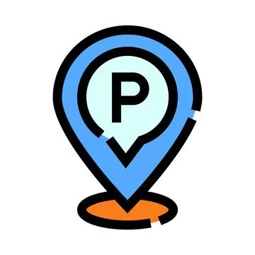 Parking location map pin gps navigation icon Stock Illustration