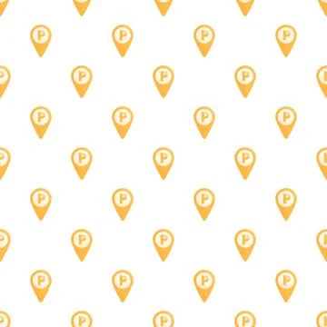 Parking location map pin seamless pattern Stock Illustration