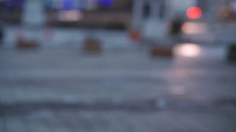 Parking lot automatic road boom barrier system gate on a city street pan shot. Stock Footage 127750205