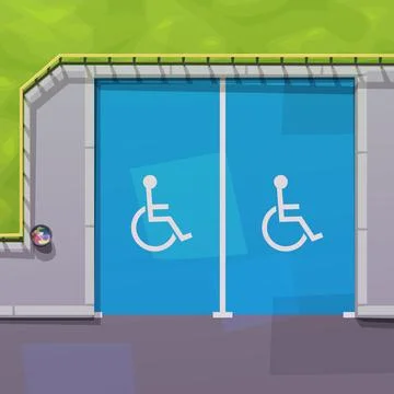 A parking lot for disabled top view 스톡 일러스트
