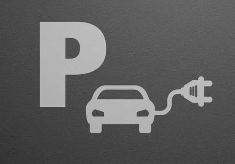 Parking Lot eCar Stock Illustration