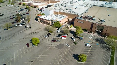 Parking lot empty while dealing with covid 19 Stock Photos