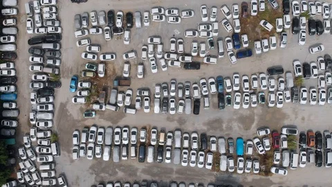 Parking lot full of cars. Stock Footage