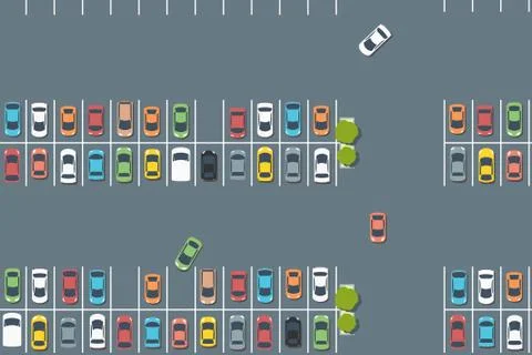 Parking lot graphics - vector car park infrastructure illustration. Stockillustratie