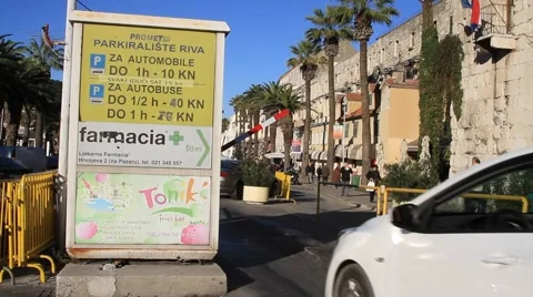 Parking lot information board in Split Stock Footage 41871167