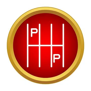 Parking lot map icon red circle symbol Stock Illustration