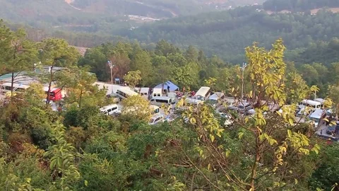 Parking lot in the mountains Stock Footage 73060372