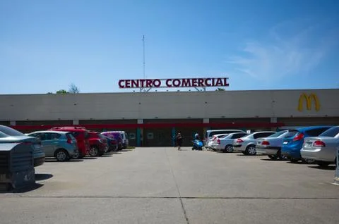 Parking lot near big shopping center called Centro Comercial Stock Photos