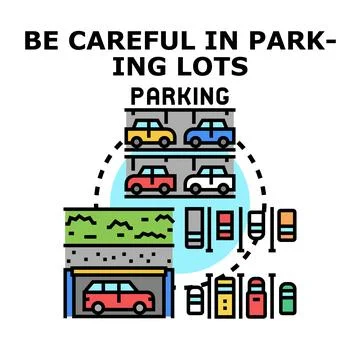 Parking lot options and space planning illustration Ilustración de archivo
