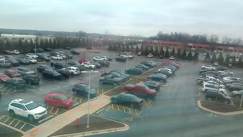Parking Lot, Pan Overlooking on 3rd Floor Window, Loyola Burr Ridge IL Stock-Footage 246773252