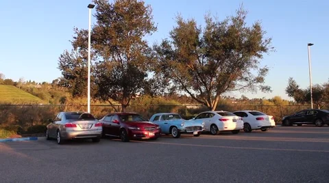 Parking Lot in the Park Stock Footage 48878953
