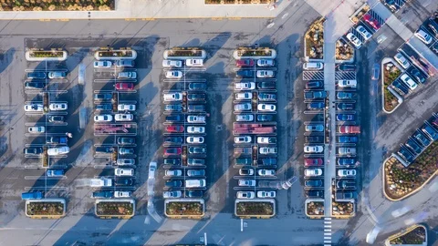 Parking lot time lapse Stock Footage