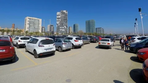 Parking Lot Time Span Stock Footage 89541512