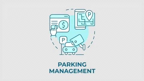 Parking management blue concept icon animation Stock Footage 341020447