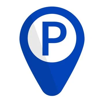 Parking map pin icon. Parking area location information. Vector. Stock Illustration