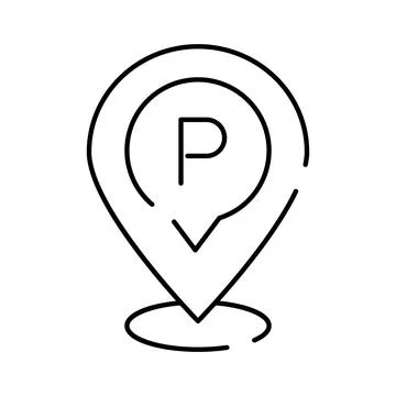 Parking map pin location for navigation app Illustrazione stock