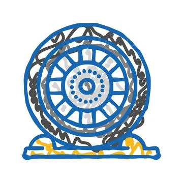 Parking mat garage tool icon doodle illustration Stock Illustration