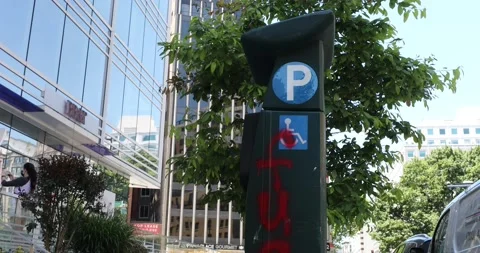 A parking meter during the Black Lives Matter protests in Washington, DC Stock Footage 131902590